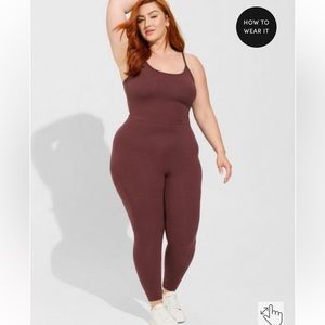 Torrid Brown Full Length Premium Tank One Piece NWT
